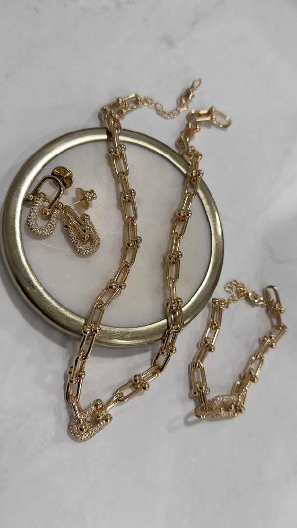 Conjunto tiffany em corrente