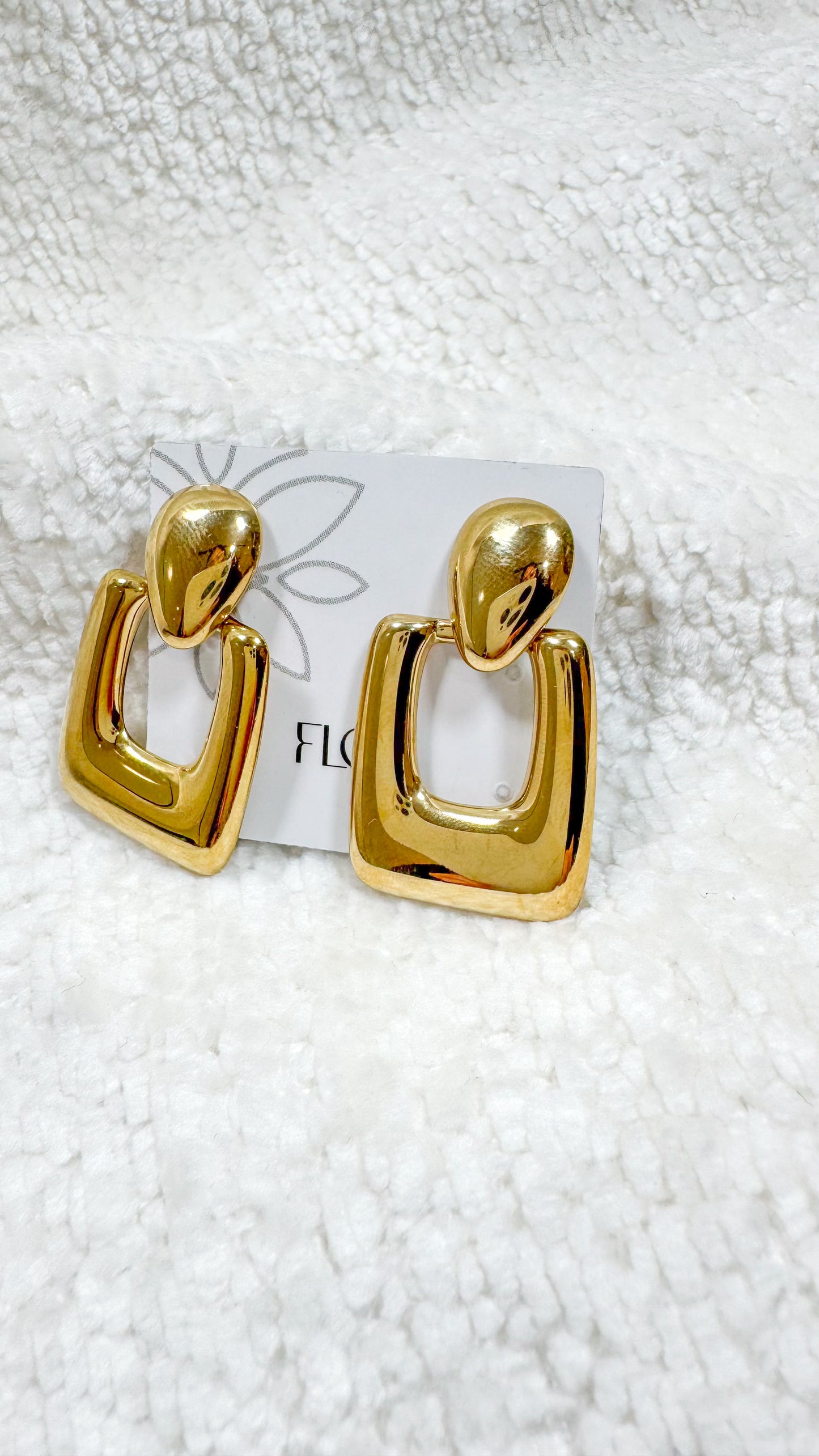 Brinco - Brinco quadrado liso Maxi