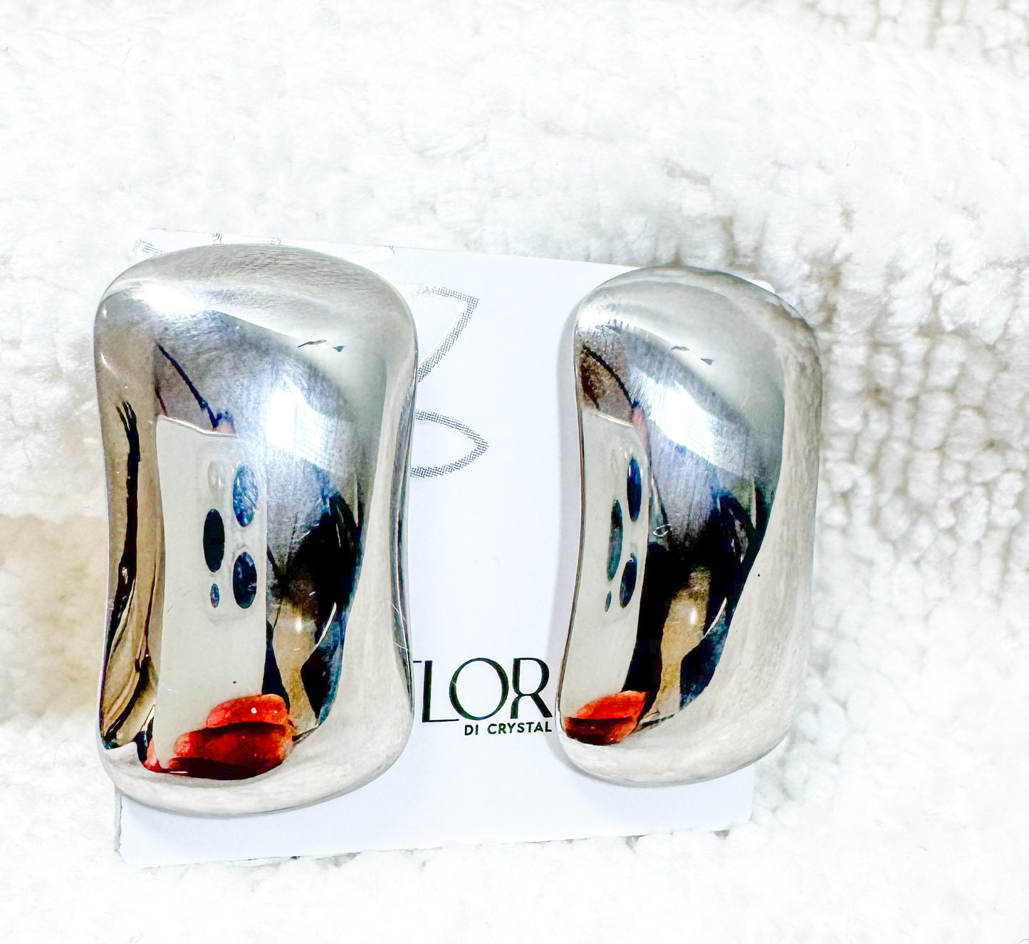 Brinco - Brinco retangular alongado liso-rodio