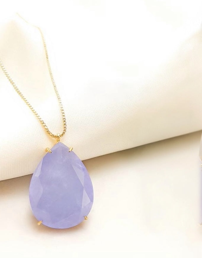 Colar - Colar Gota Trumalina Lilaz