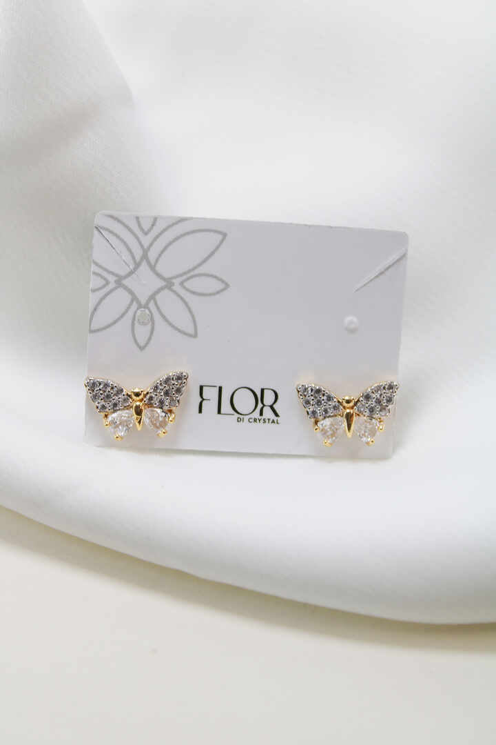 Brinco - Brinco cravejado de borboleta e rodio