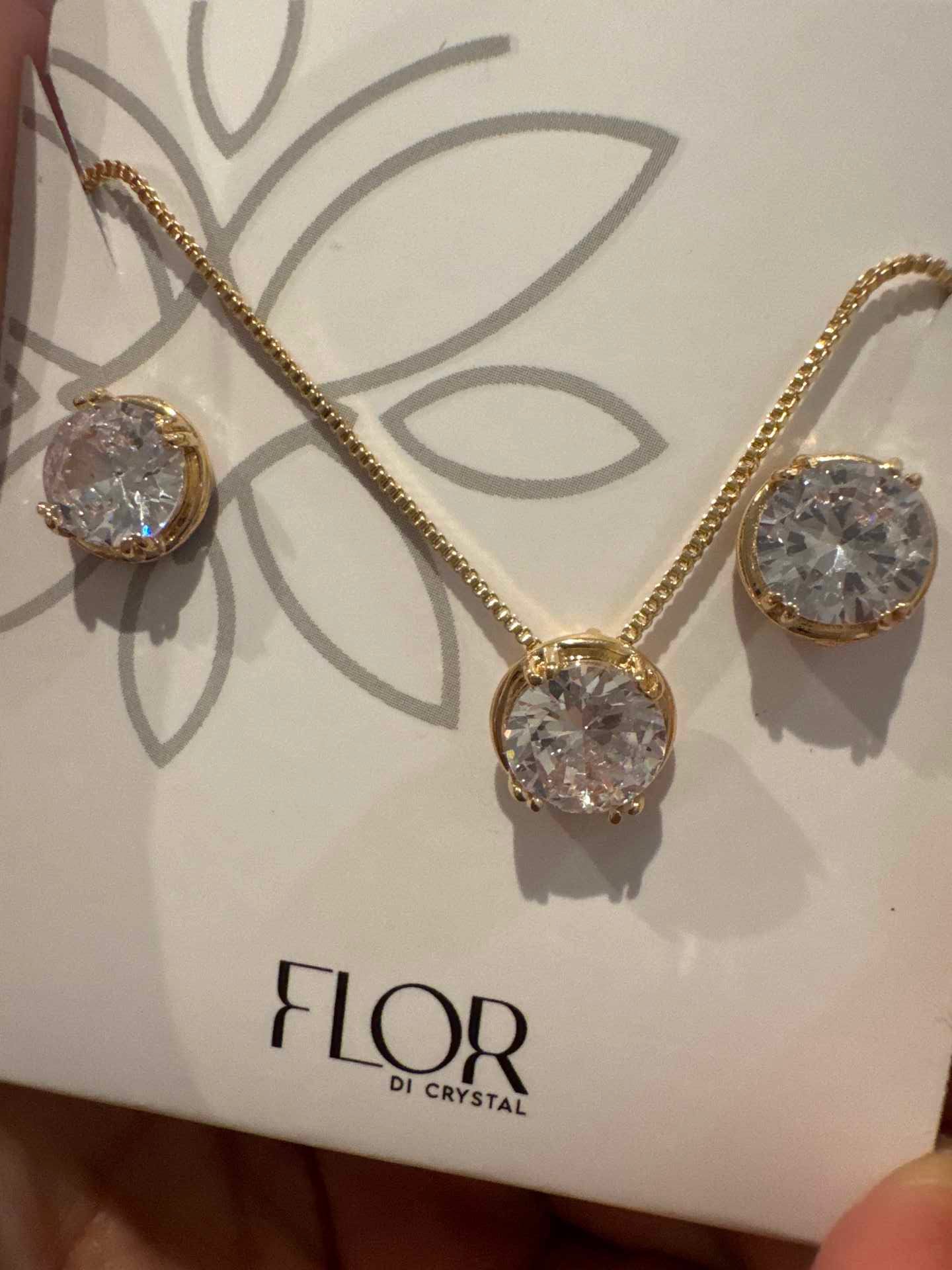 Conjunto - Conjunto de Colar e Brincos 1 ponto de luz Maxi