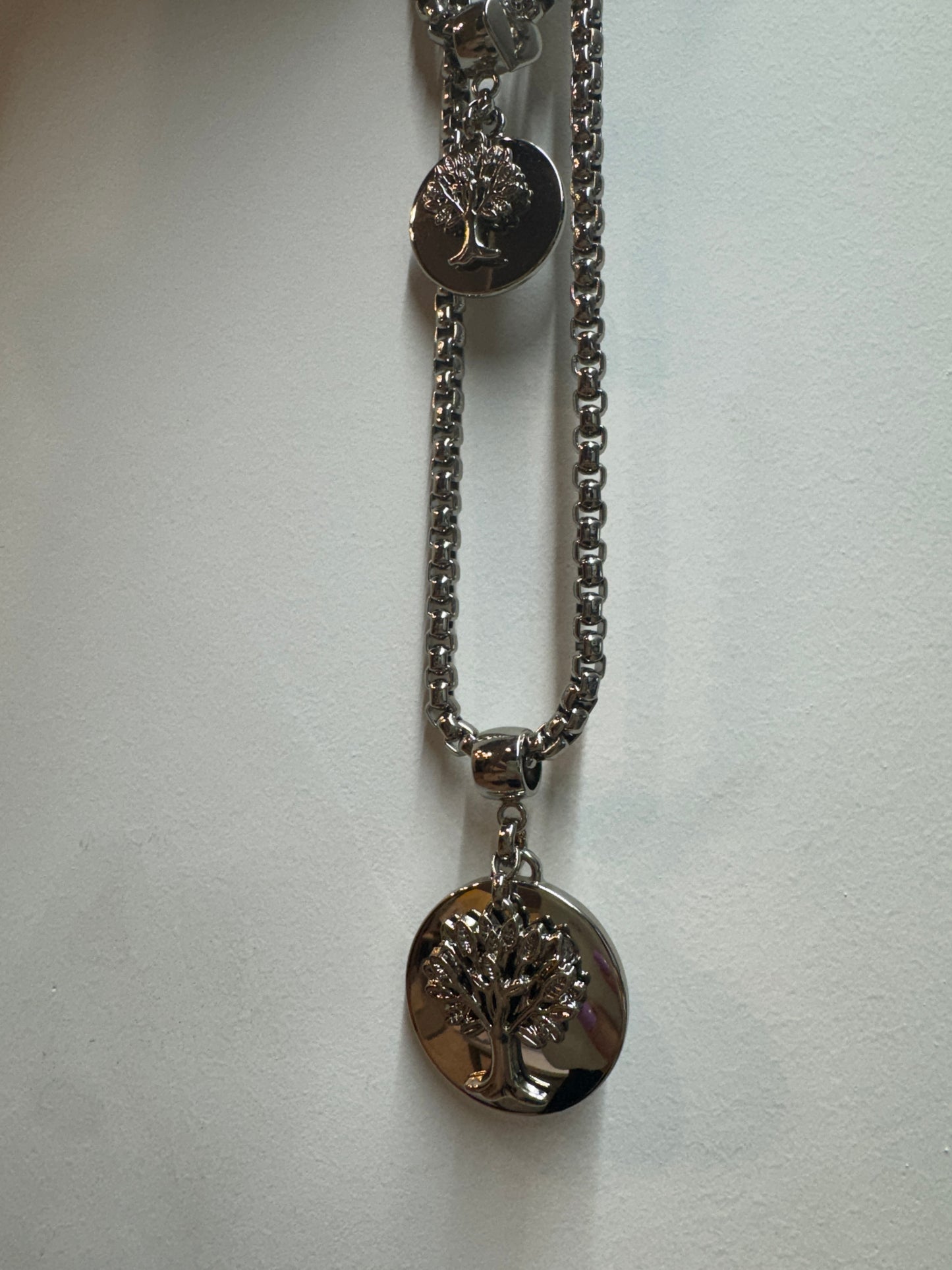 Conjunto Colar duplo e Pulseira dupla com pingente