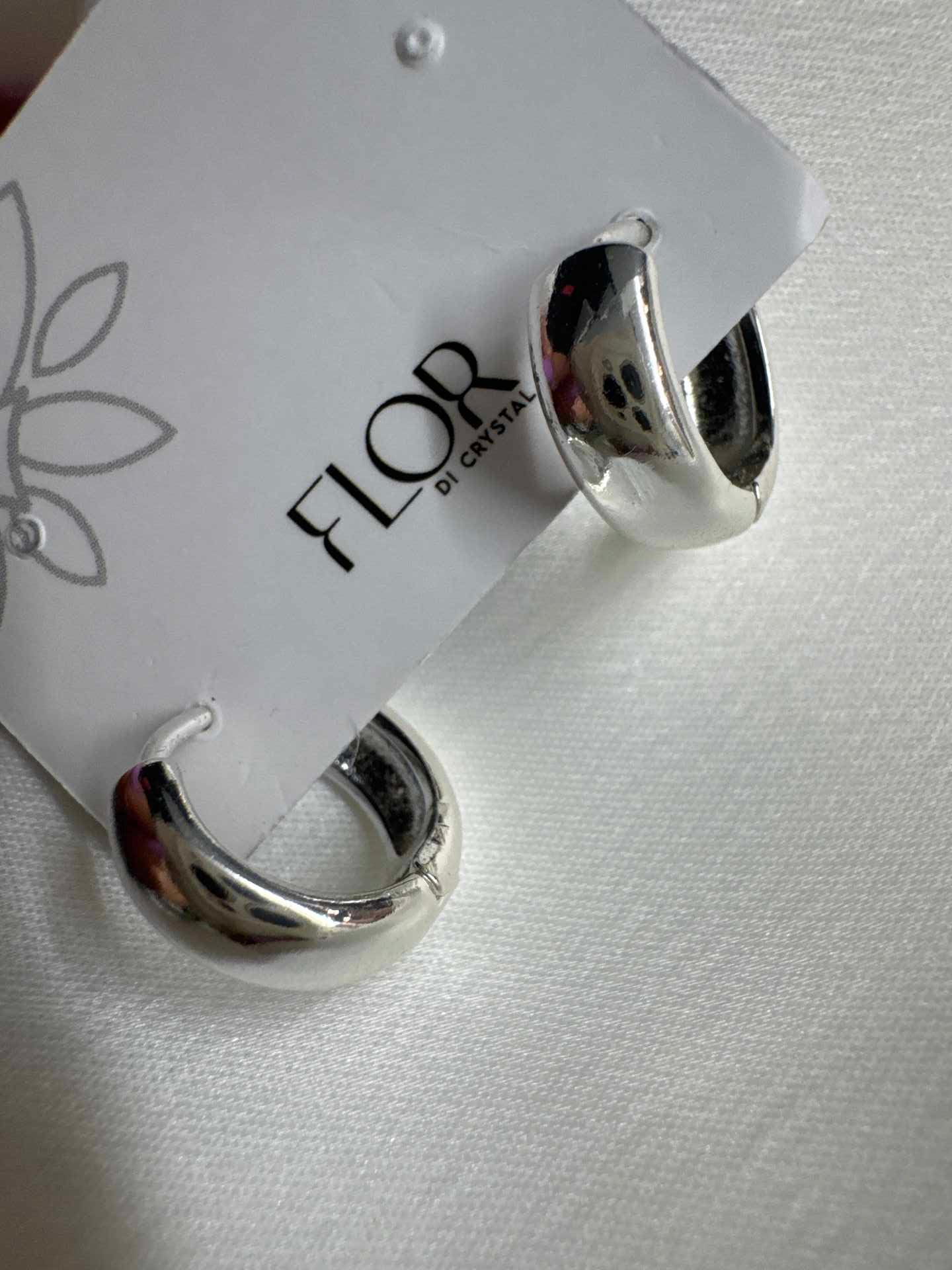 Brinco - argola lisa media _rodio