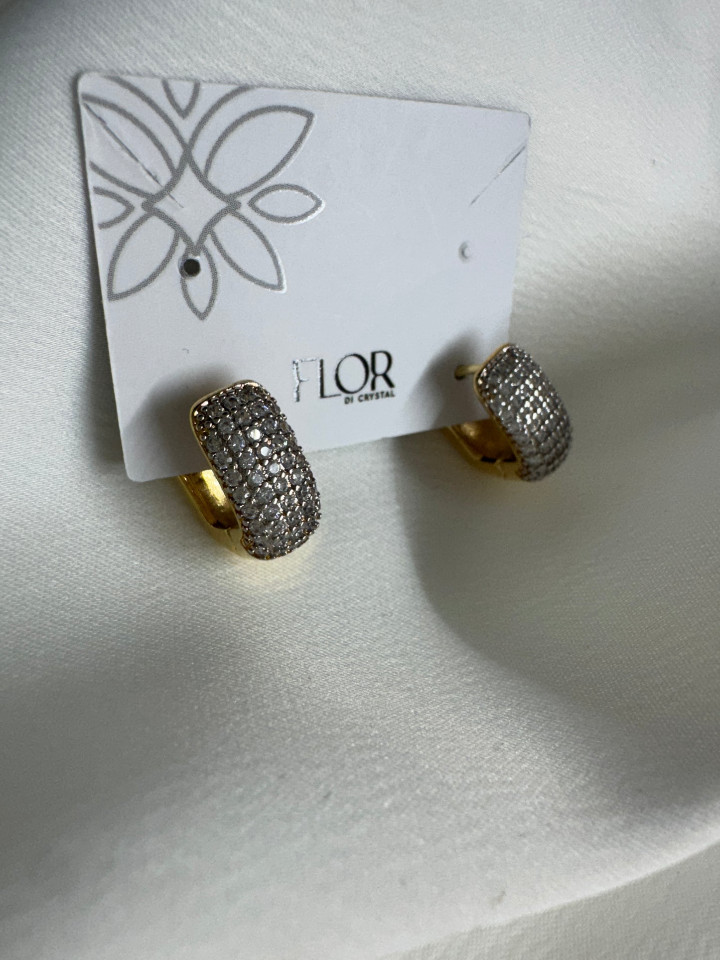 Brinco - Argola Cravejada Luxo Maxi - Gold com Rodio Alongado