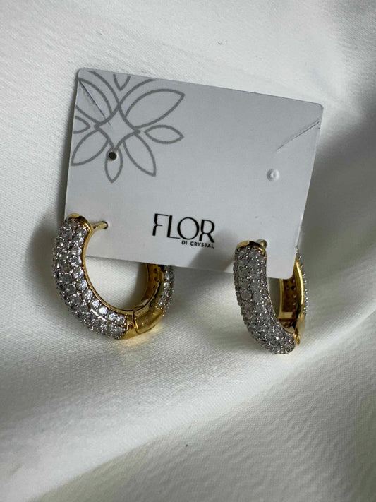 Argolas Cravejadas Luxo Maxi - Gold com Rodio