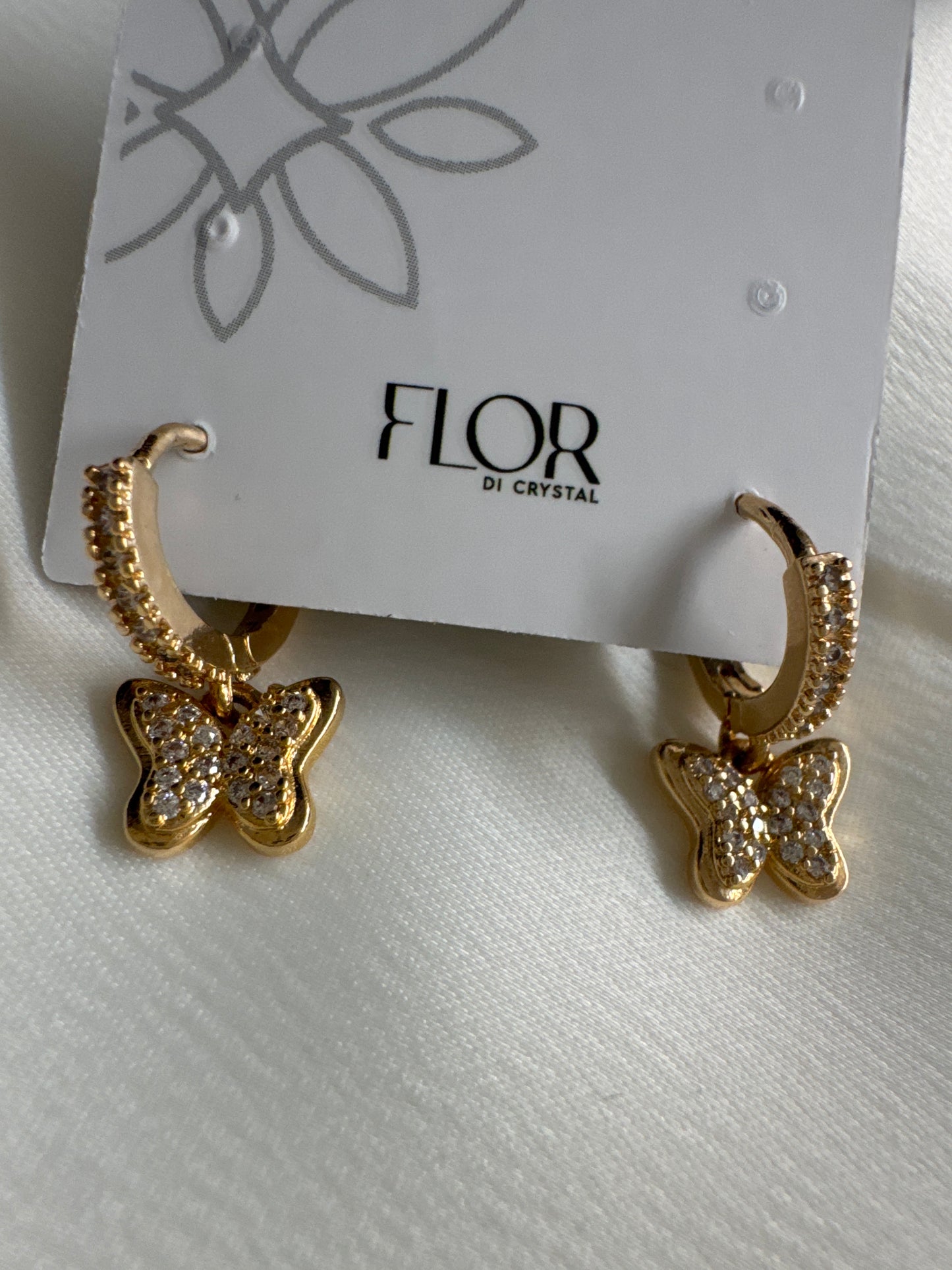 Brinco - Argola de pingente de borboleta