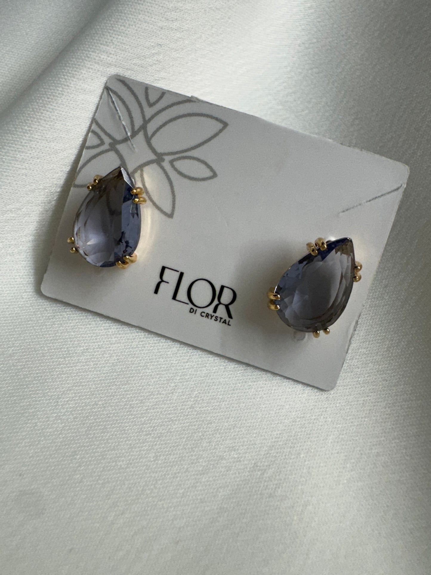 Brinco - Brinco de gota -roxo ametista