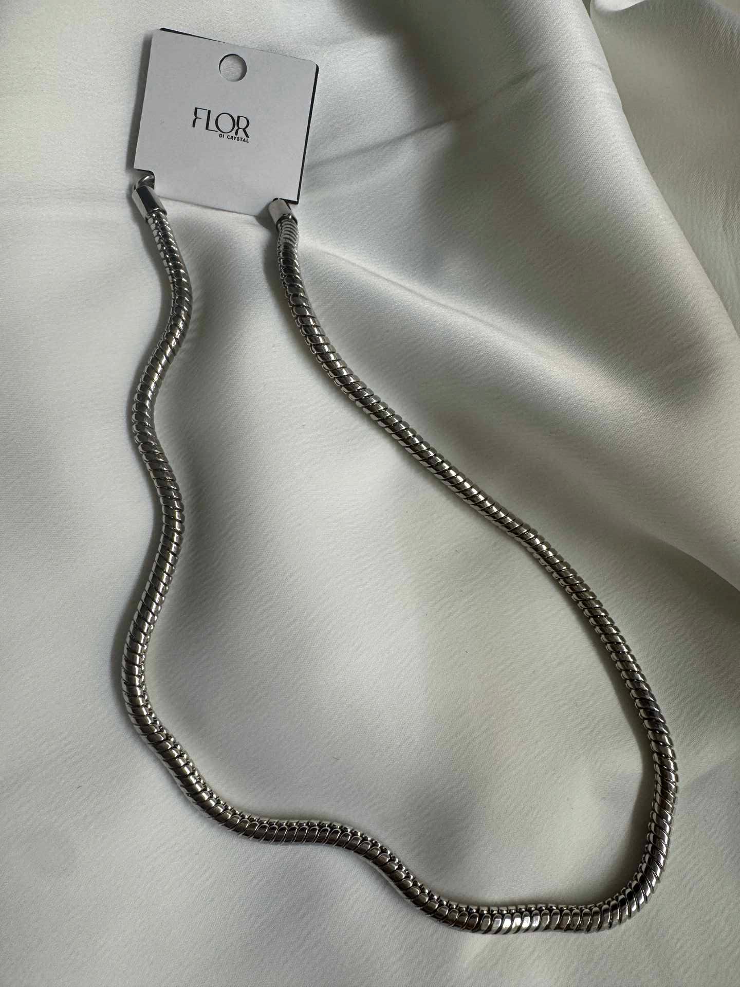 Corente rabo de rato 50cm -rodio