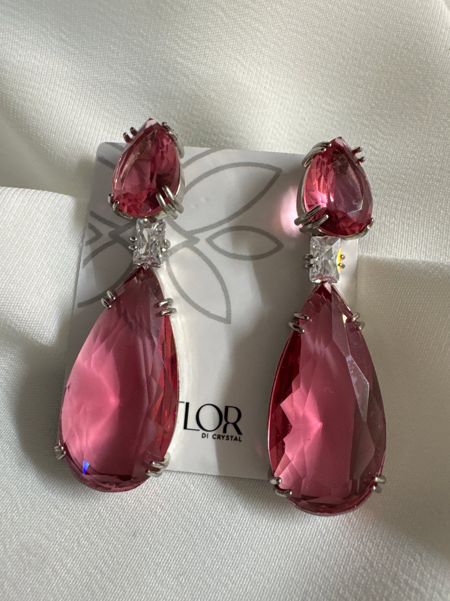 Brinco - Brinco de gota Zirconia Vermelho