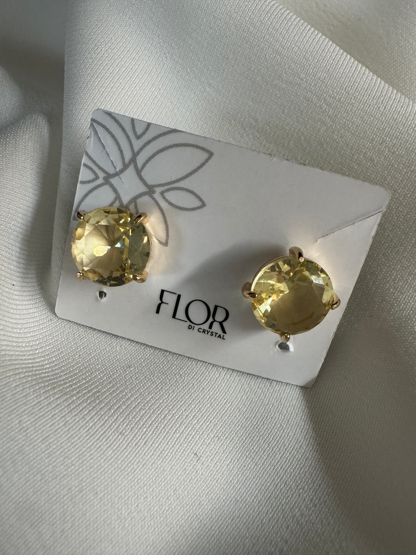 Brinco - Brinco de ponto de luz zirconia grande - citrino