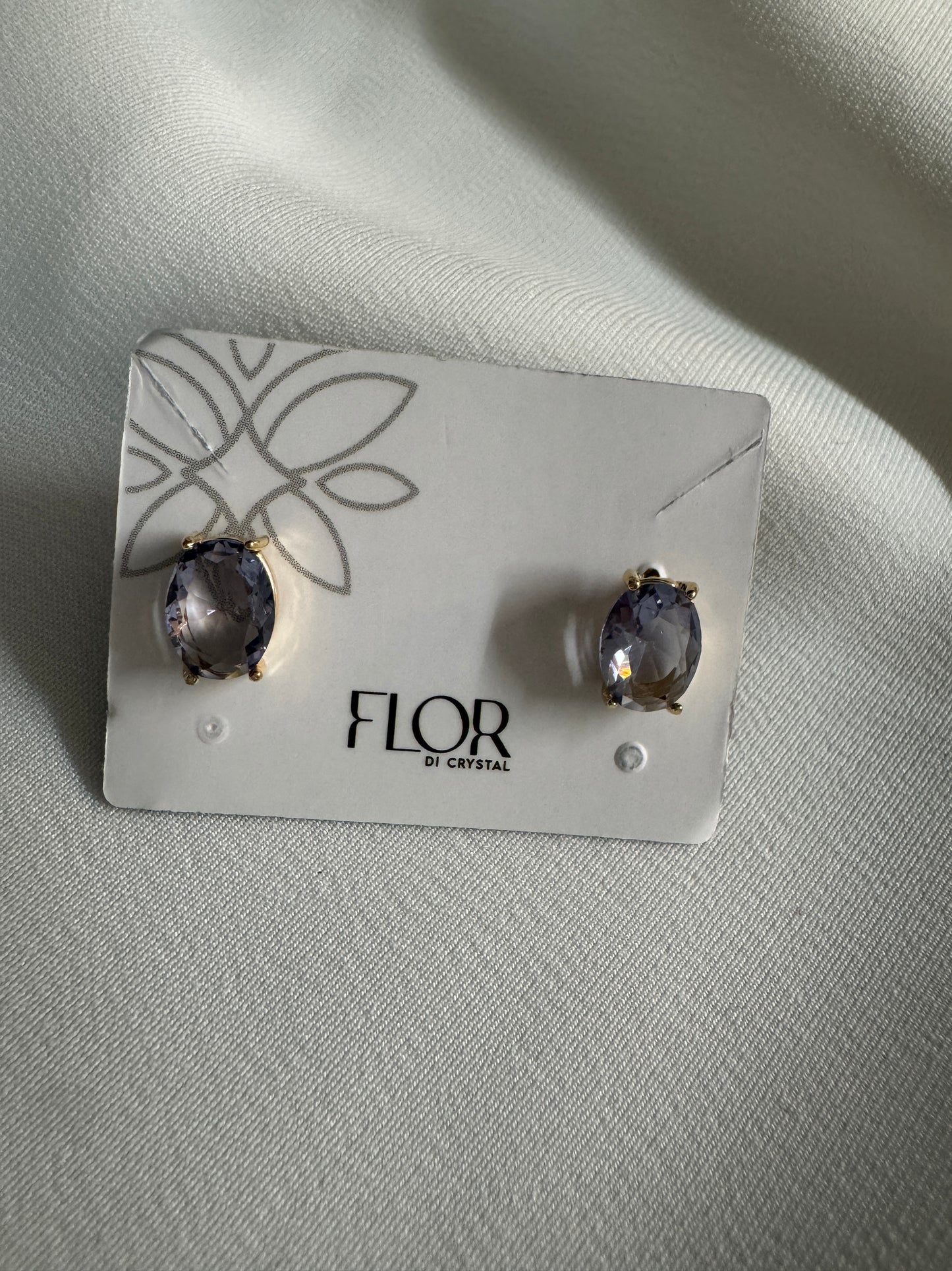 Brinco - Brinco ponto de luz oval Mini- ametista