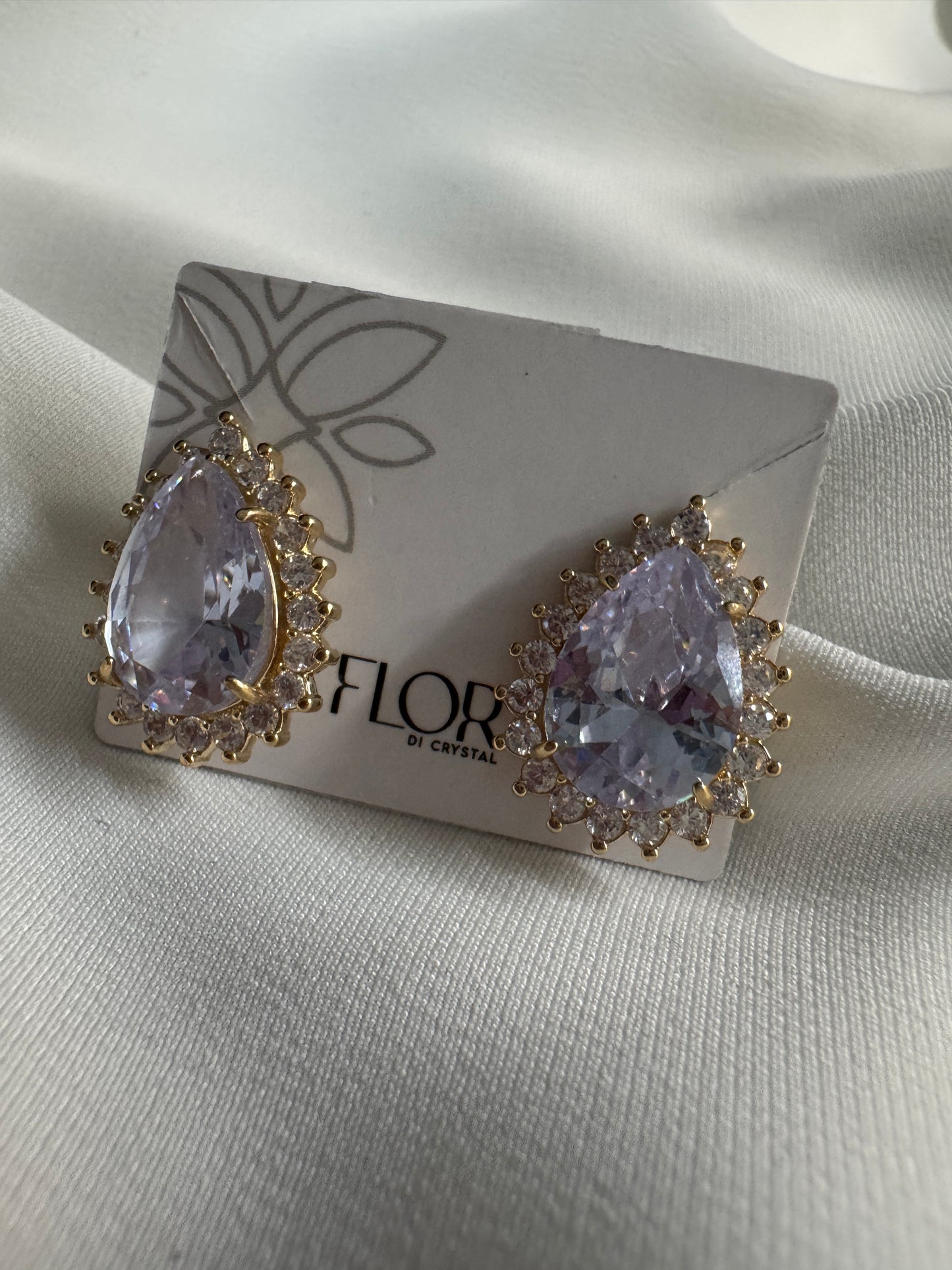 Corrente - Brinco de Gota cristal Cravejada