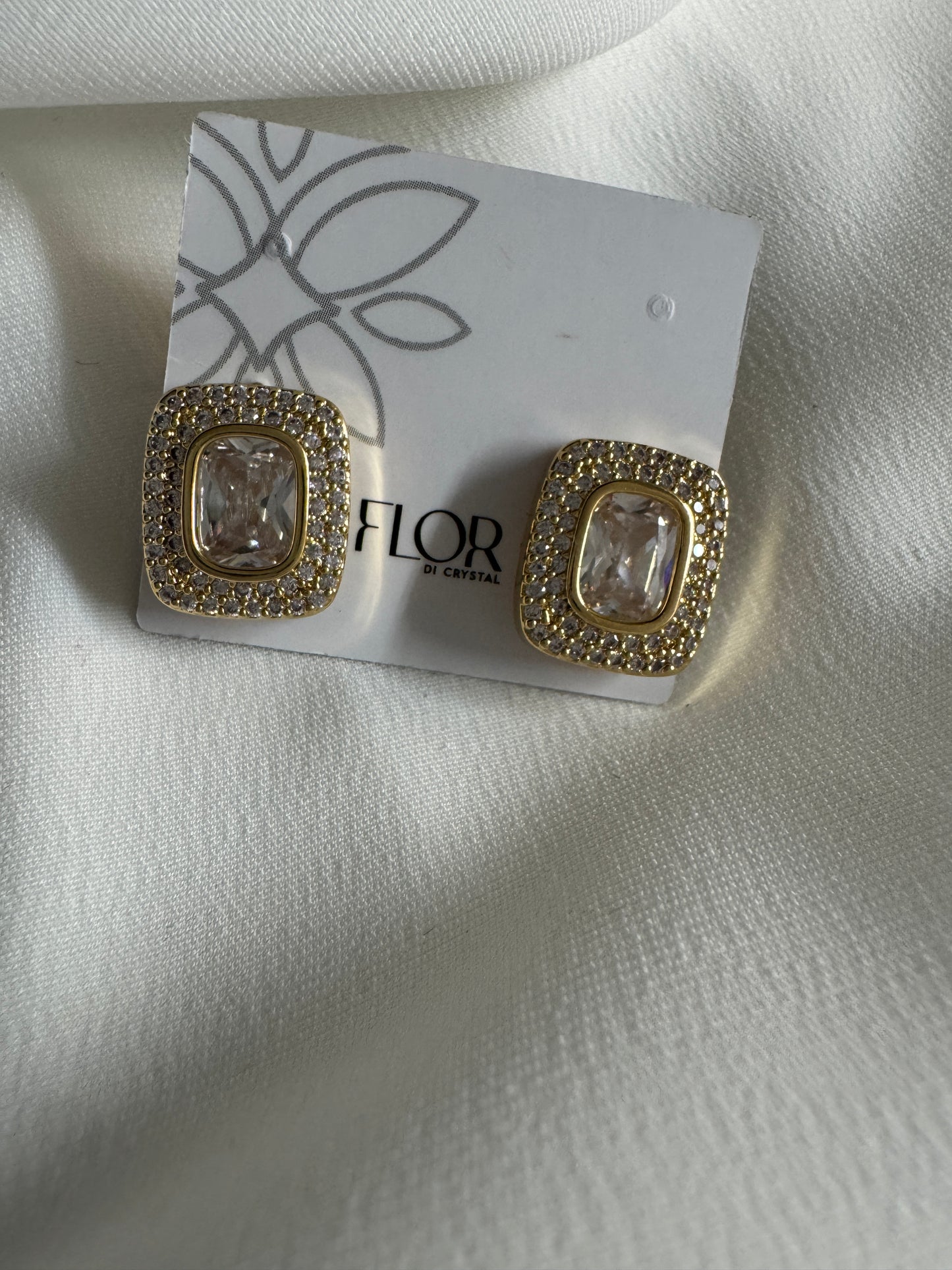 Brinco - Brinco de Cravejado quadrado