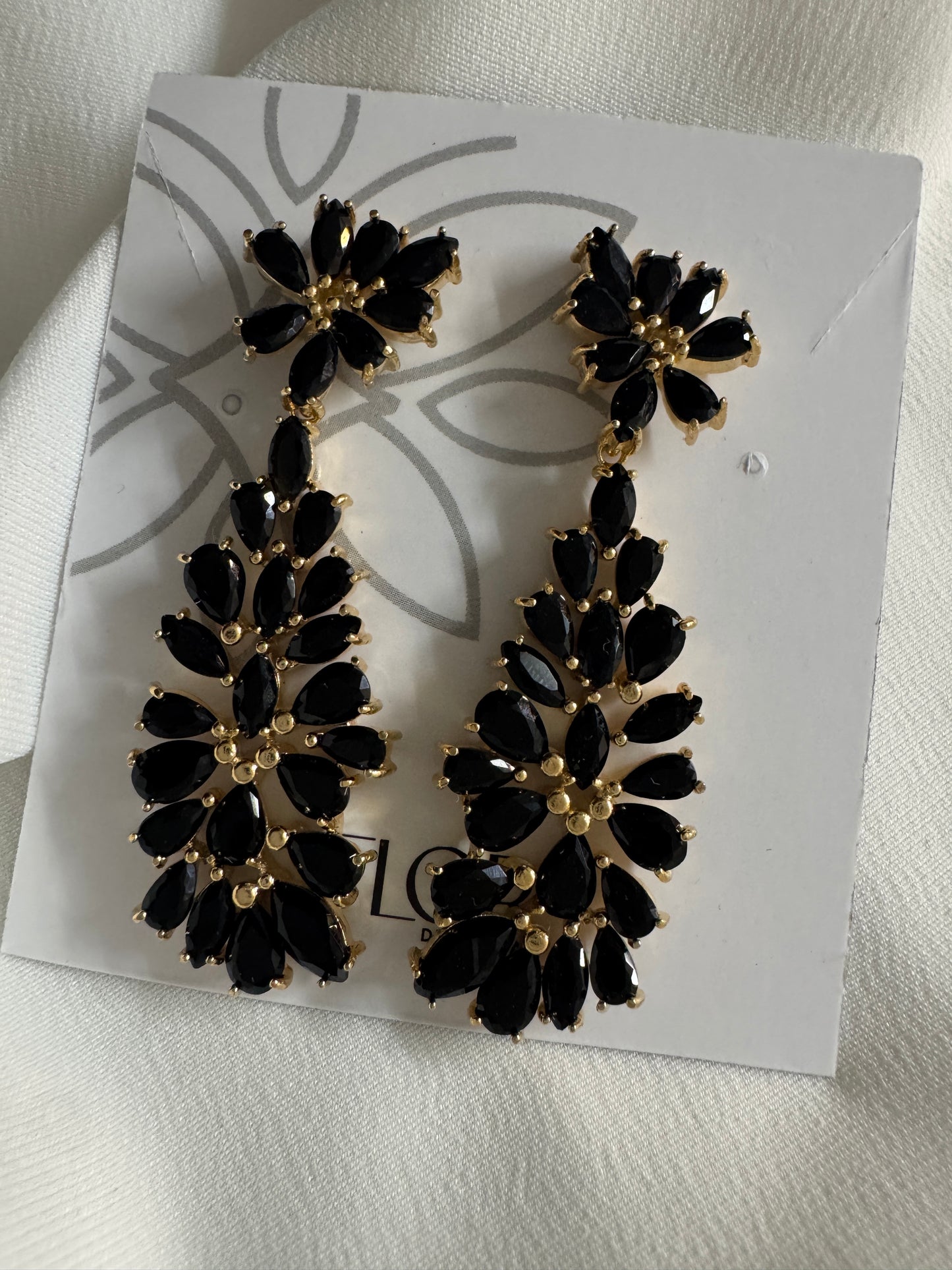 Brinco - Brinco de gota Zirconia Onix com pingente removivel