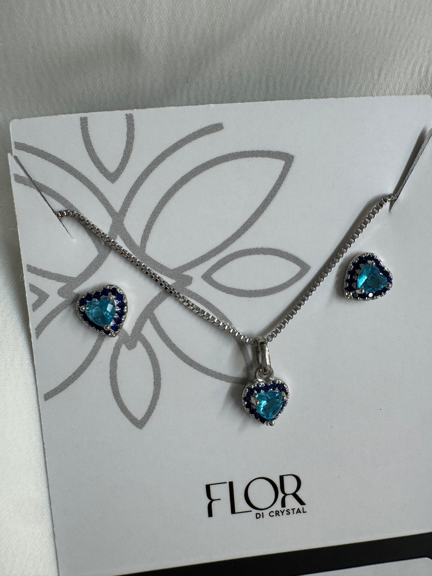 Conjunto - Conjunto delicado de coracao mini azul