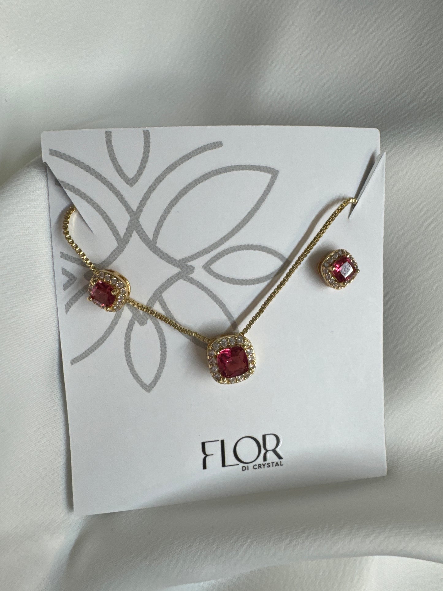 Conjunto - Conjunto delicado rubi