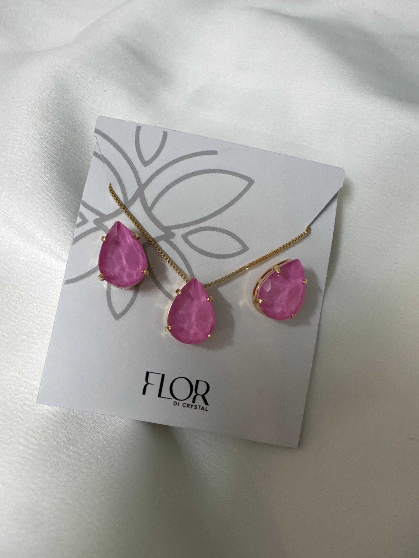 Conjunto - Conjunto de gota fuchia media