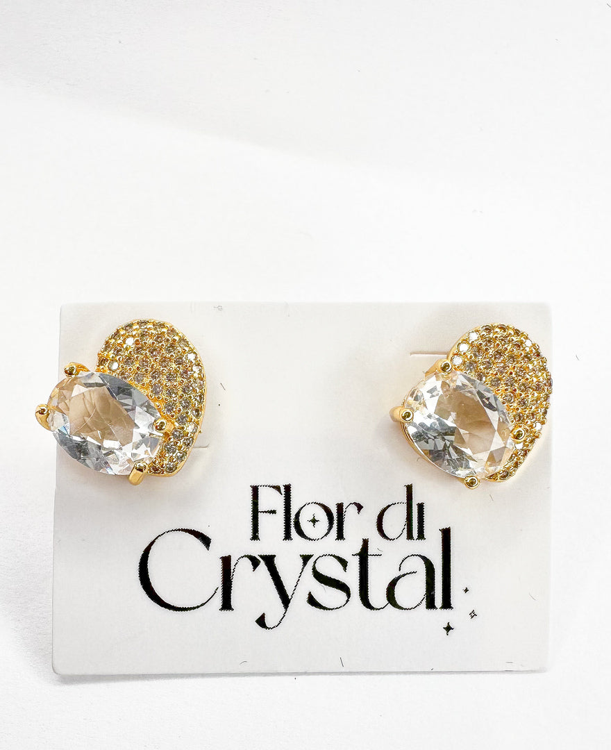 Brinco - Brinco de coracao cravejado e Zic. grande