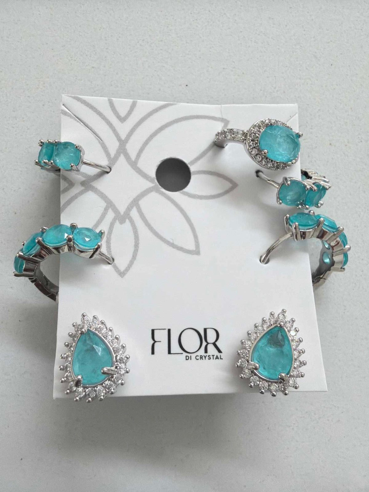 Trio fusion com pircing luxo rodio- azul paraib