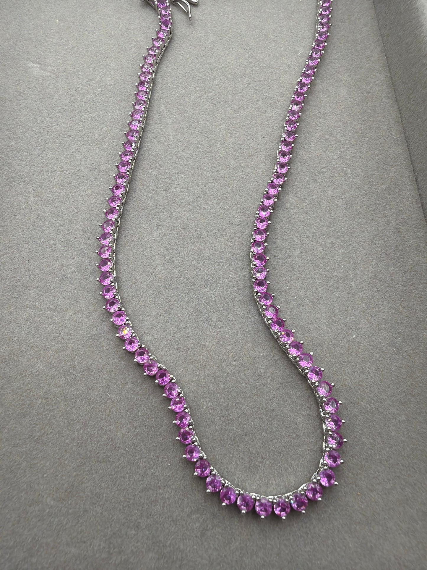 Colar - Rivieira 3mm - 16inches fuchia