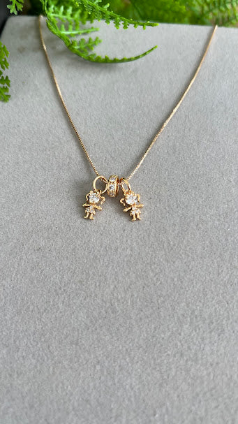 Colar 2 Meninas 18k