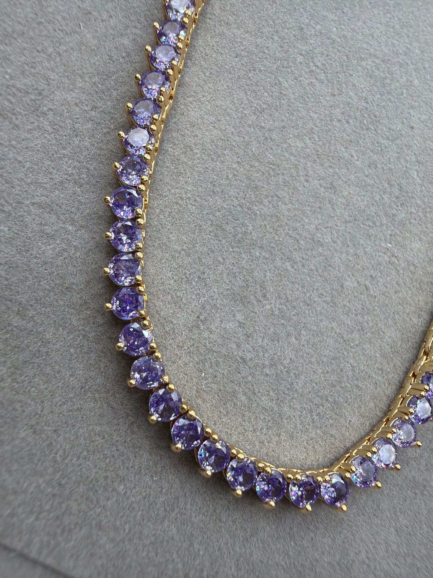 Colar - Rivieira 3mm Roxo 18k - 40cm