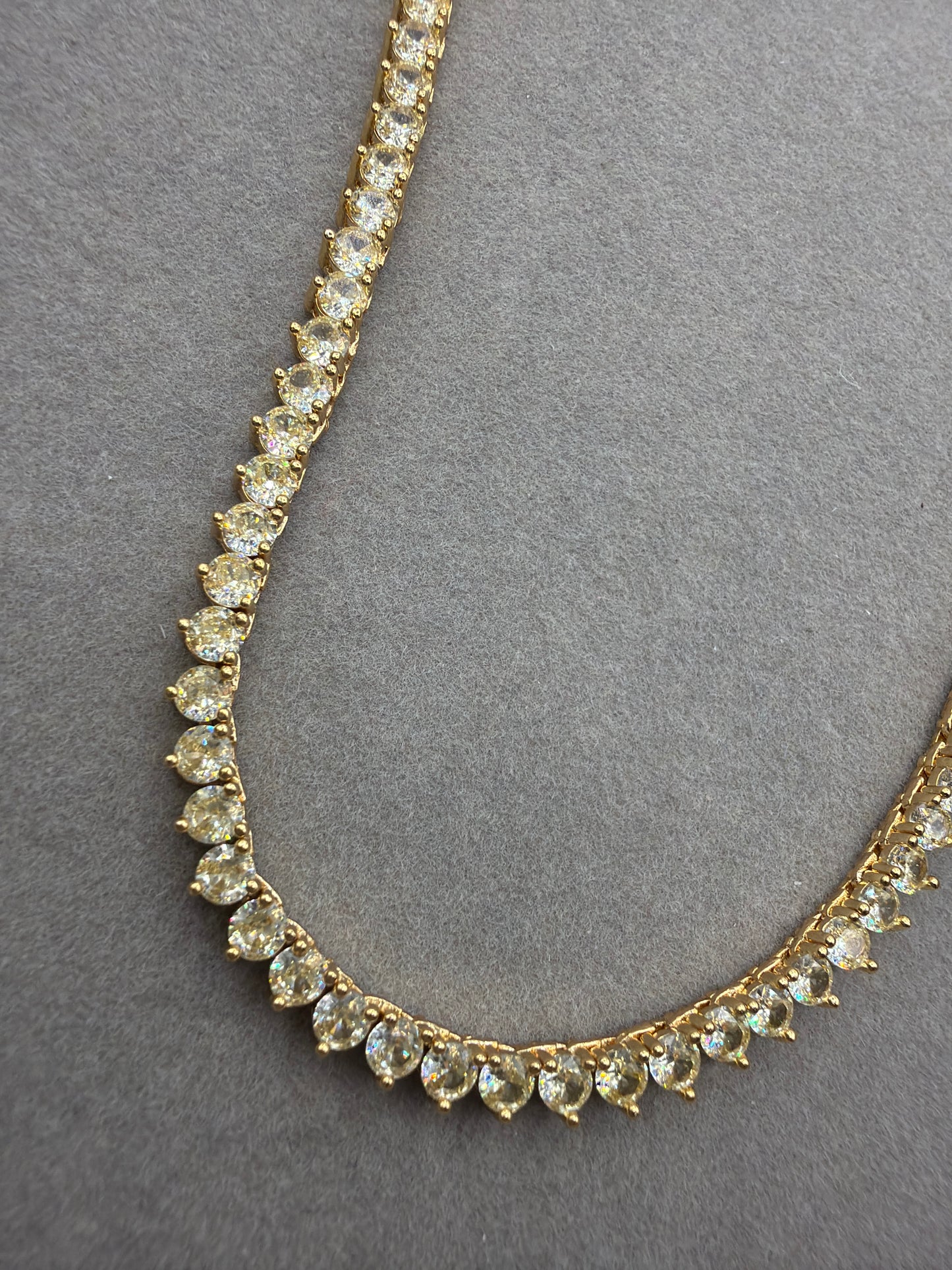 Colar - Rivieira 3mm Amarelo Manteiga 18k - 40cm