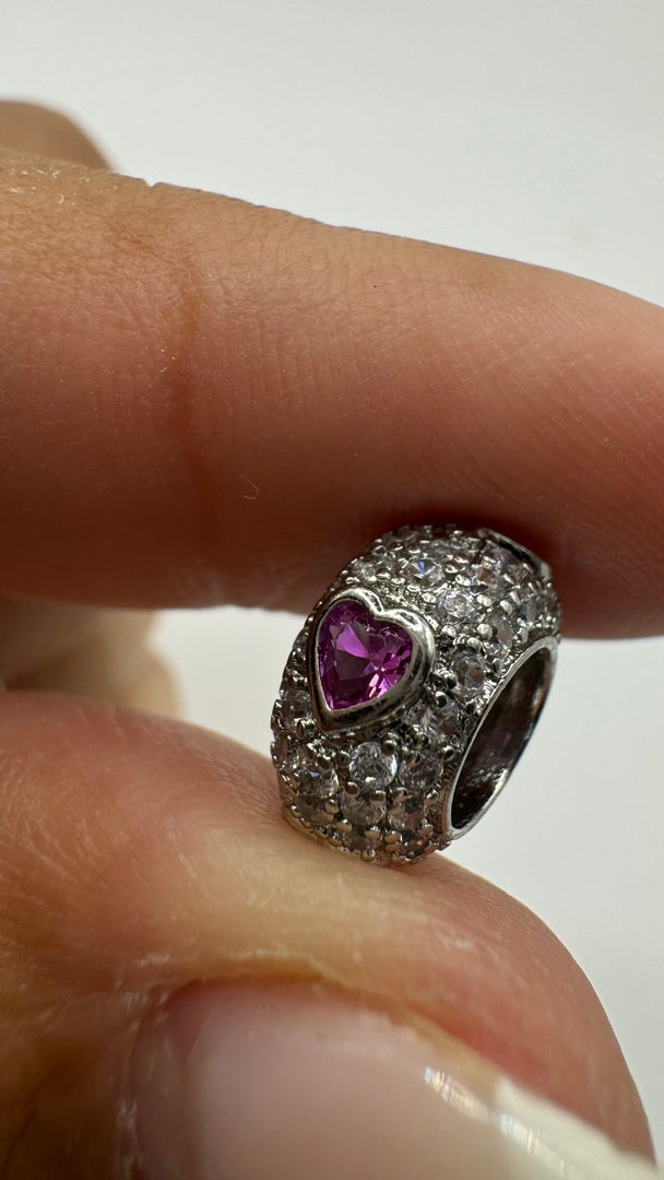 Separador para Bonequinhos- Cravejado crystal com coracao rosa