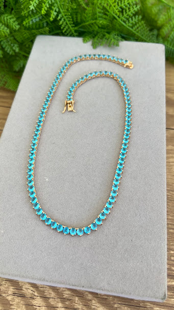 Rivieira 4 mm turquesa 18k