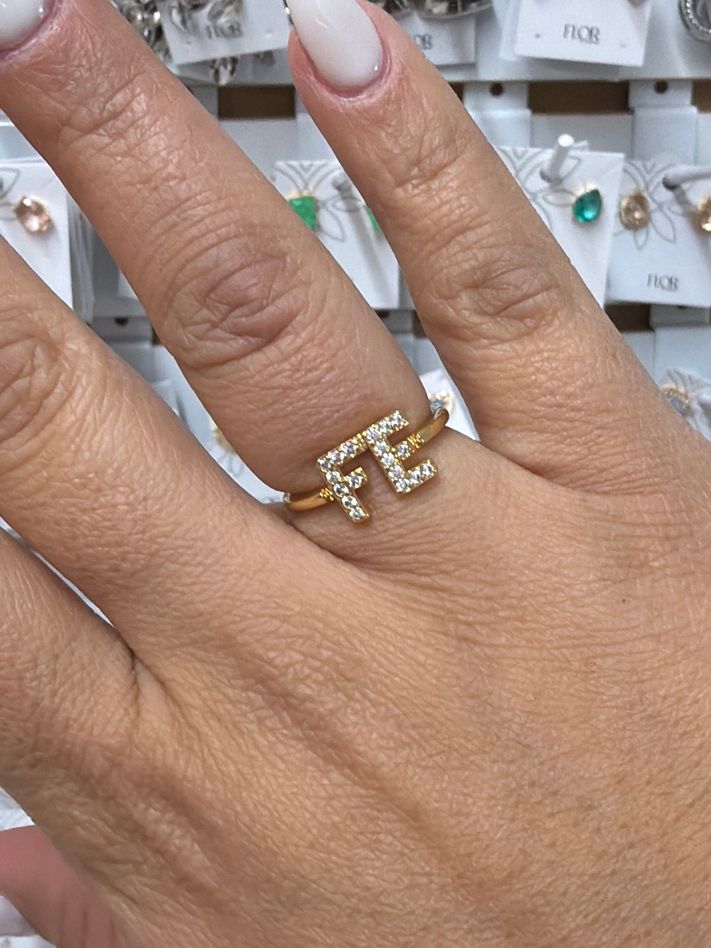 Anel - Anel Fé cravejado