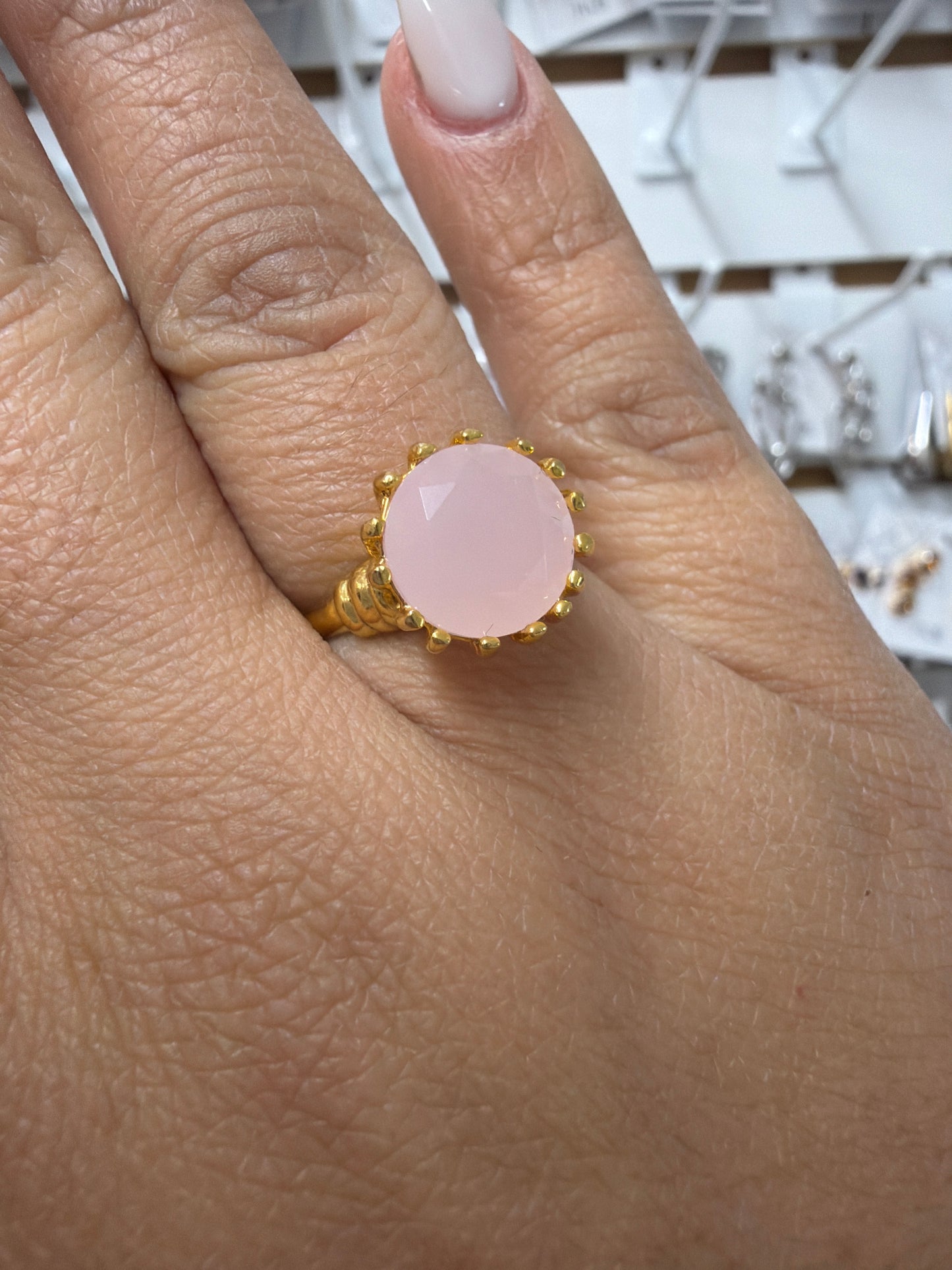 Anel - Anel solitario Rosa