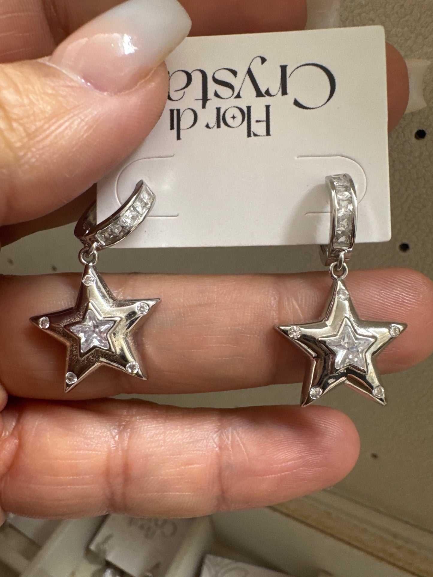 Brinco - brinco de argola -pingente de estrela