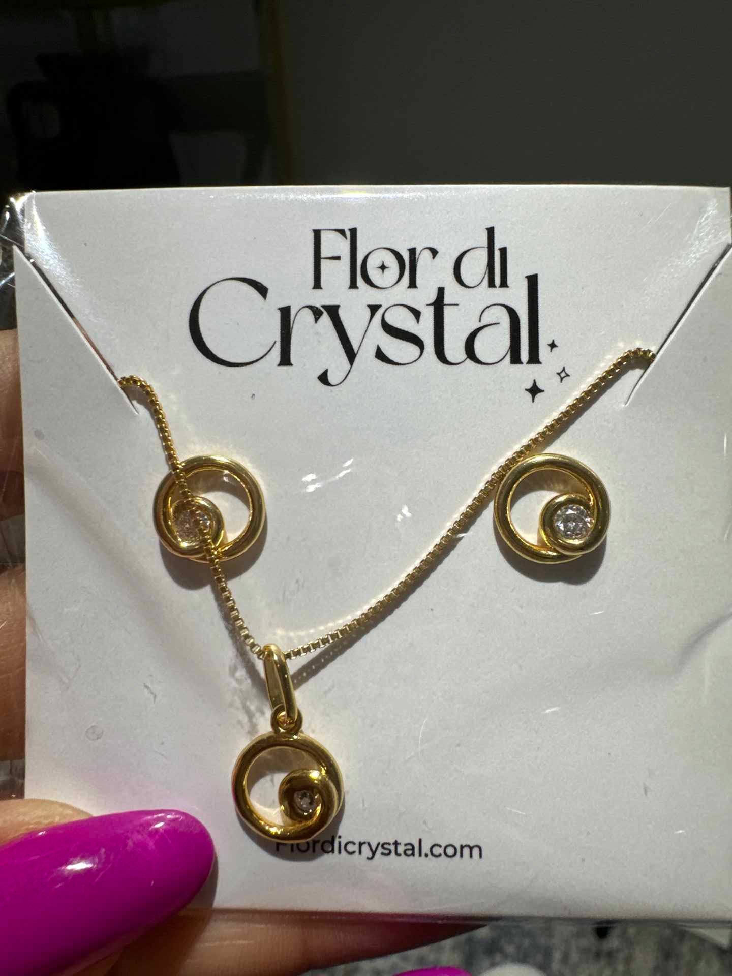 Conjunto - Conjunto delicado circulo com uma Zirconia