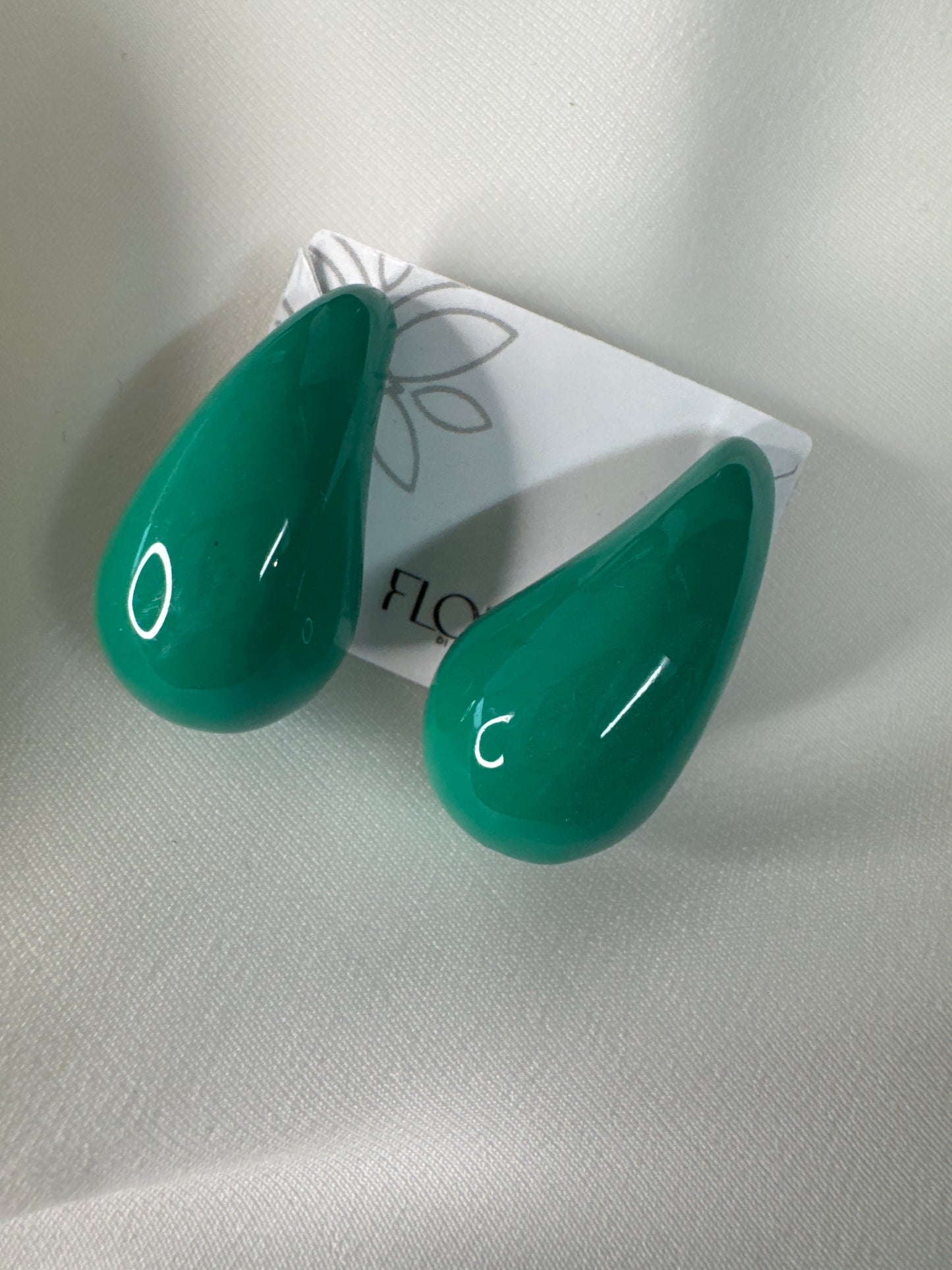 Brinco - Gota grande lisa - Verde