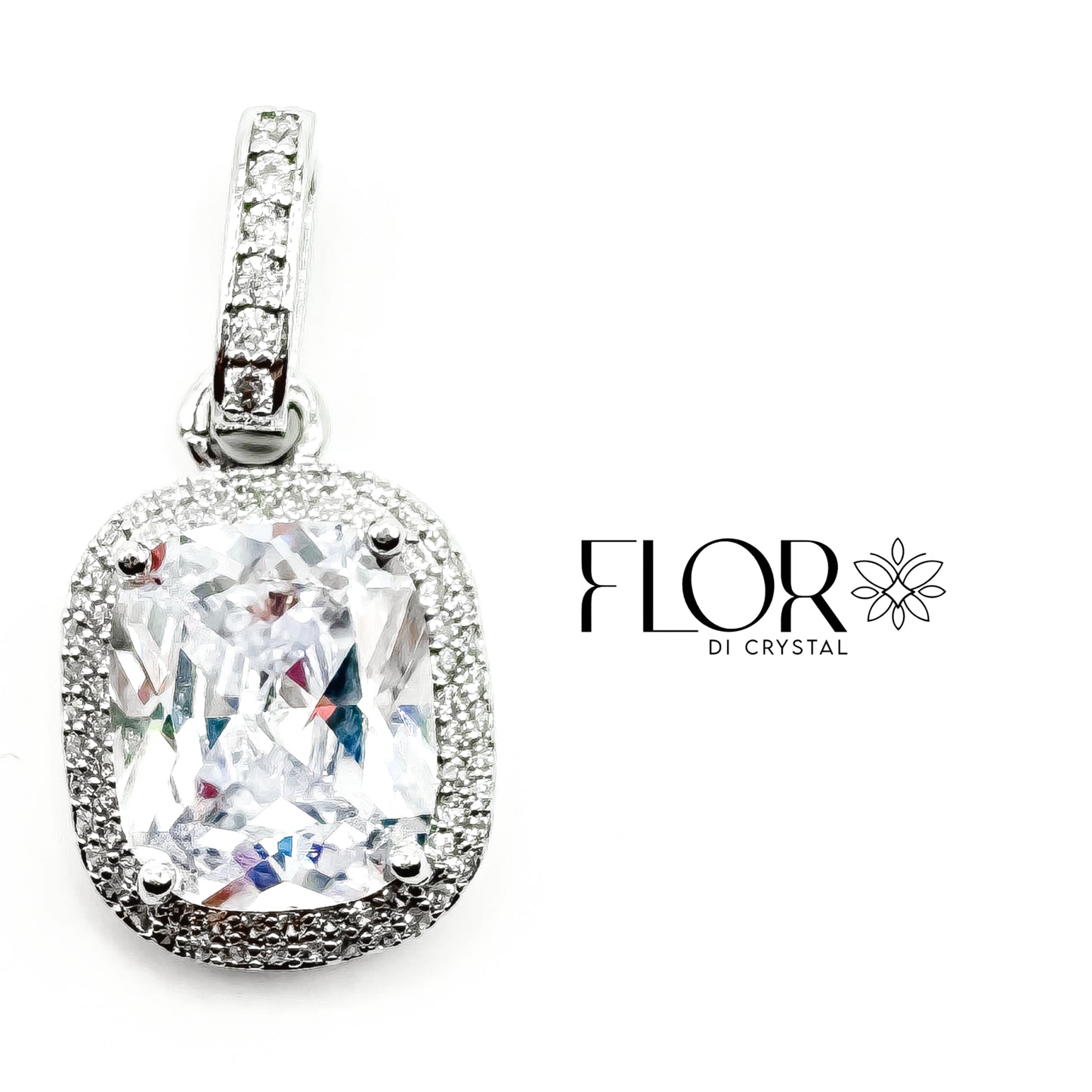 Pingente - Pingente quadrado para rivieira-CRISTAL