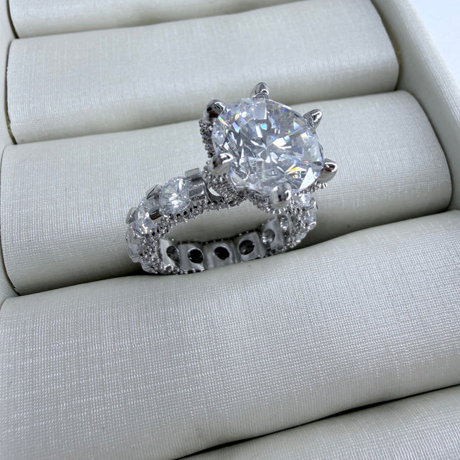 Anel maxi luxo 10mm zircônia ródio