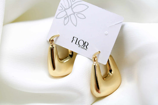 Brinco - argola chunky triangular lisa