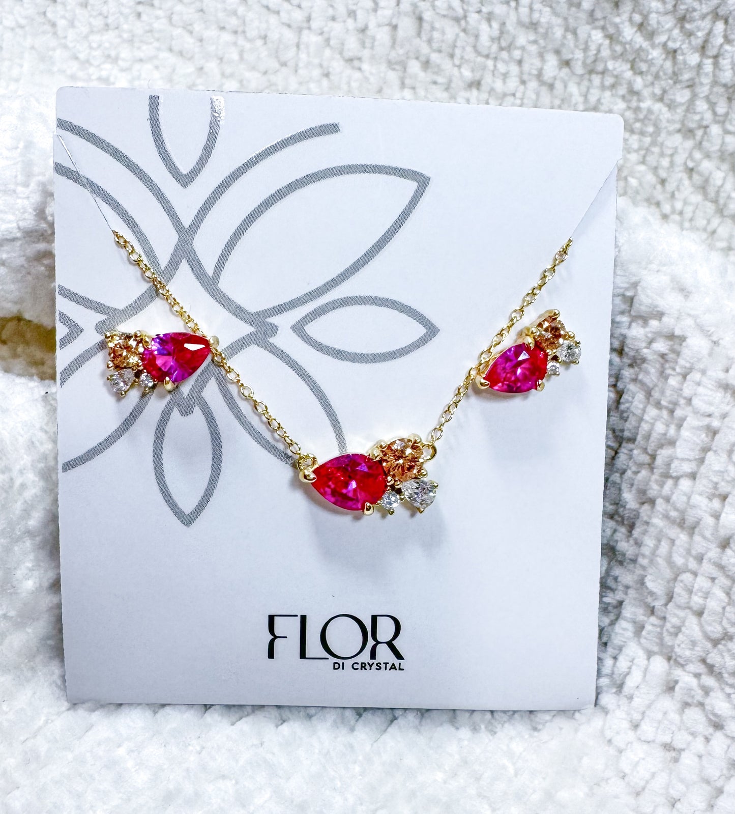 Conjunto - Joia de prata 925- em banho 14k dourado . Brinco/colar/anel cravejado Zirconia fuxia e amarelas by