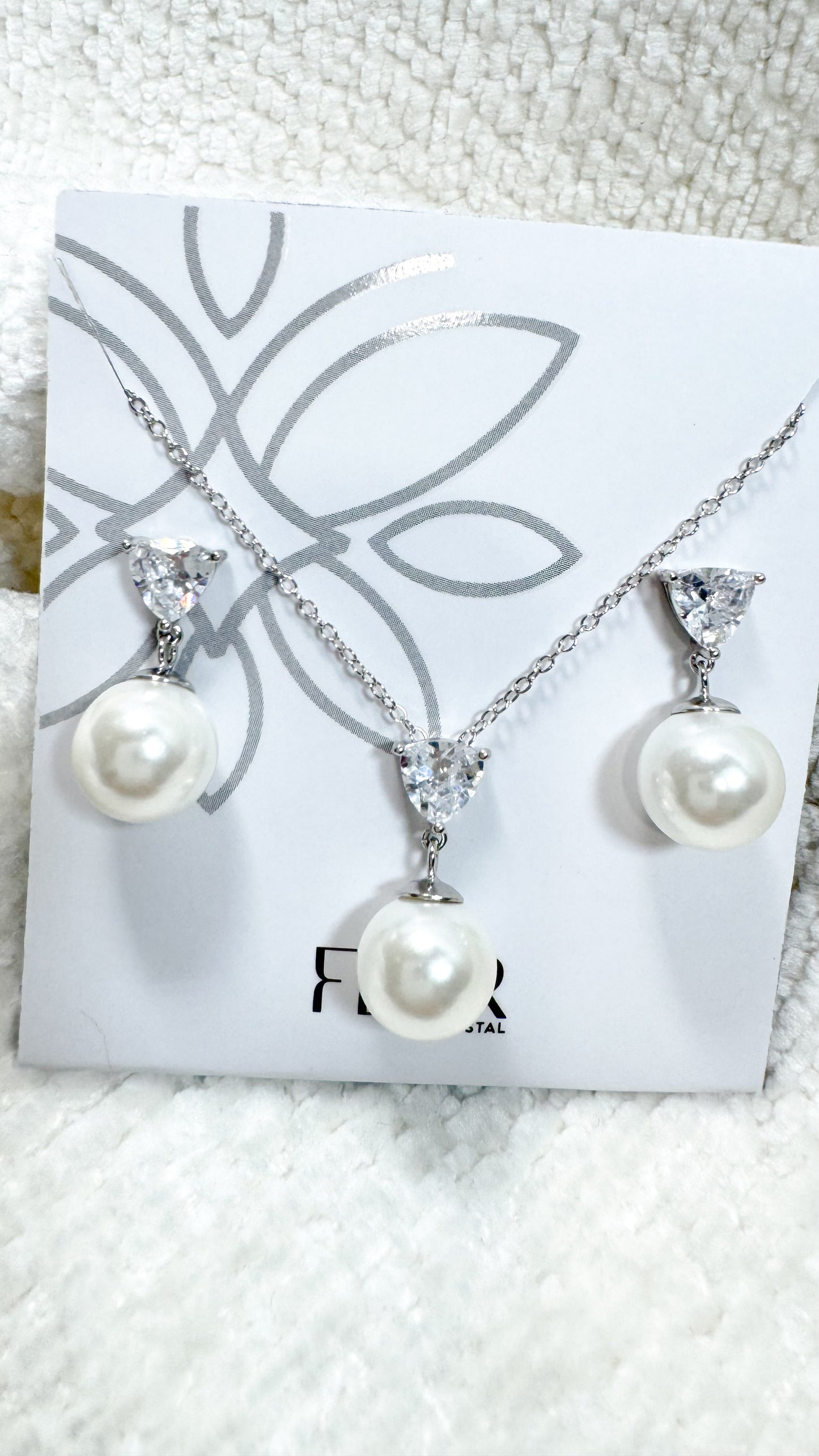 Conjunto - Joia de prata 925- Conjunto de colar e brinco em zirconia AAA quadrada