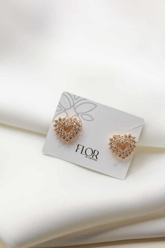 Brinco - Binco de coracao com Zirconia