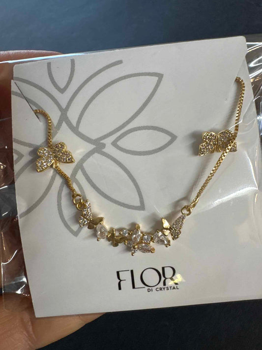 Conjunto - Conjunto colar e brinco de Borboleta delicado