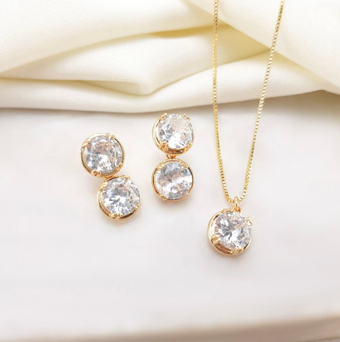 Conjunto - Conjunto de Colar e Brincos ponto de luz Maxi