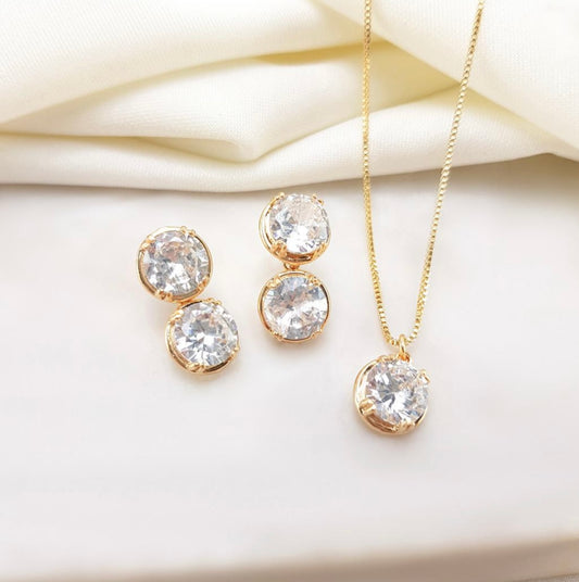 Conjunto - Conjunto de Colar e Brincos ponto de luz Maxi