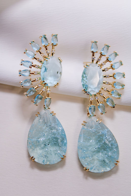 Aquamarine Earing with teardrop stone