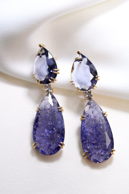 Ametist teardrop luxury earings