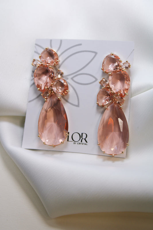 Morganite Cascade teardrop earing