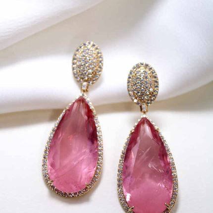 Paraiba Turmaline Pink teardrop Earings luuxury 