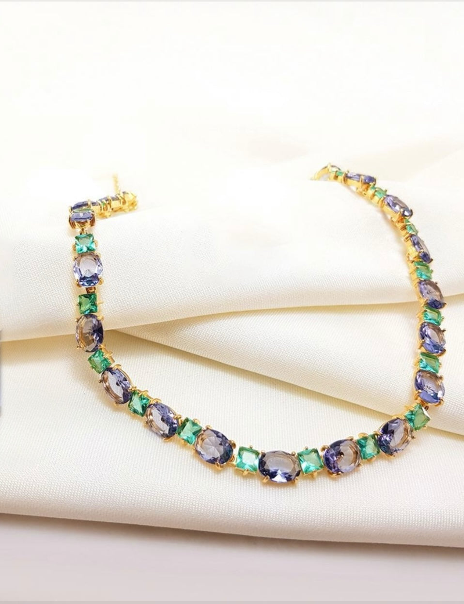 Choker - Rivieira 6mm Ametista e verde