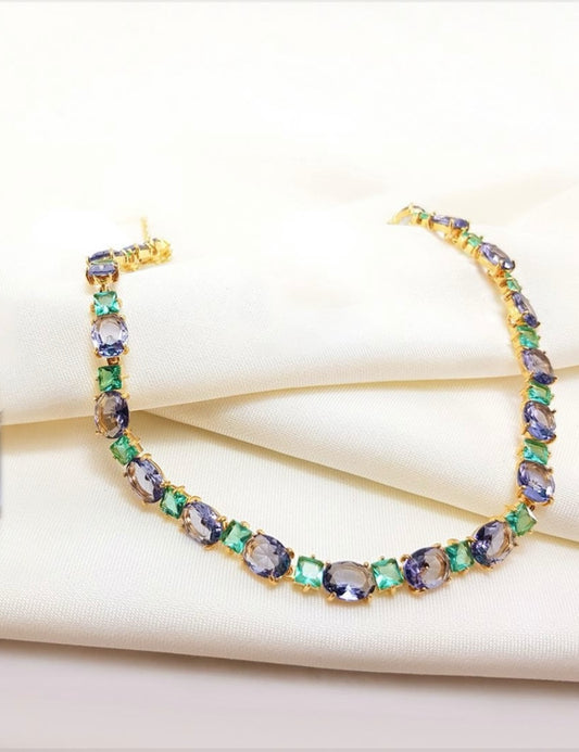 Choker - Rivieira 6mm Ametista e verde